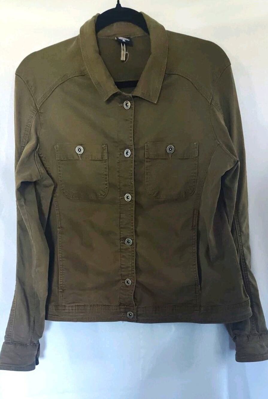 Kuhl Projekt Green Solid Button Front Stretch Basic Jacket Long Sleeve XL